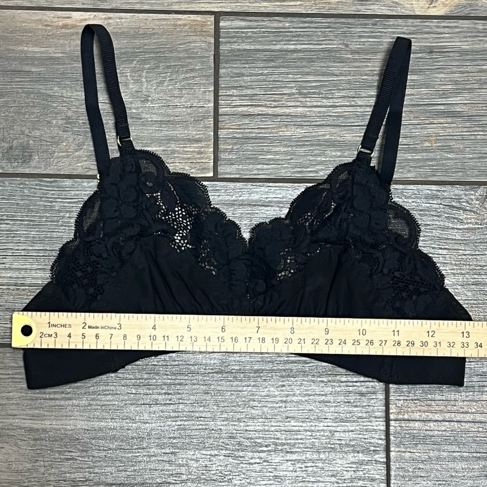 Free People We Are HAH Lounge Bralette Bra Size Small S Black Soft Wireless - Picture 11 of 16